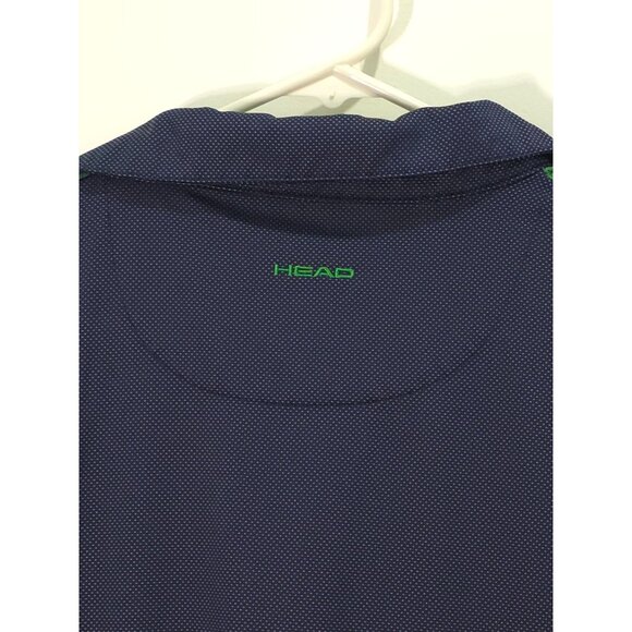 Head Golf Men's Green & Navy Short Sleeve Polo Shirt Size L Breathable - Picture 7 of 8